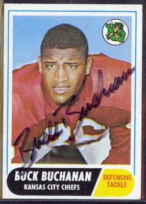 autographed 1968 topps buck buchanan