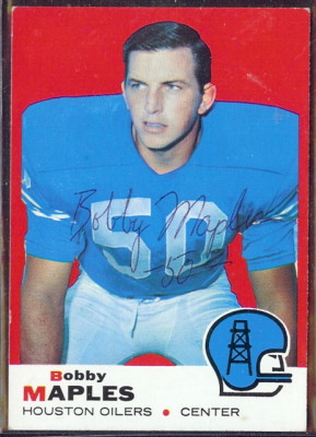 autographed 1969 topps bobby maples