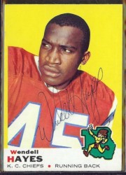 autographed 1969 topps wendell hayes