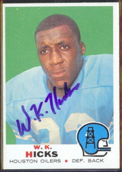 autographed 1969 topps wk hicks