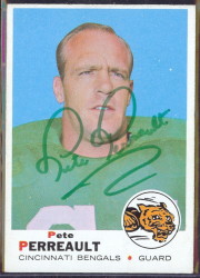 autographed 1969 topps pete perrault