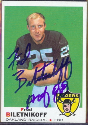autographed 1969 topps fred biletnikoff