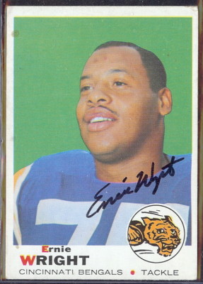 autographed 1969 topps ernie wright