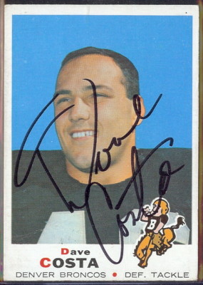 autographed 1969 topps dave costa