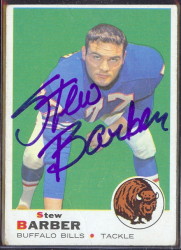 autographed 1969 topps stew barber