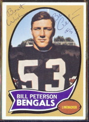 autographed 1970 topps bill peterson