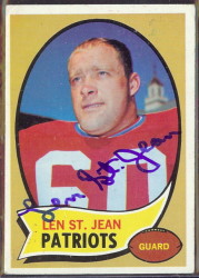 autographed 1970 topps len st. jean