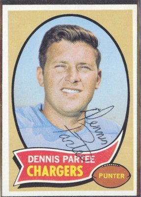 autographed 1970 topps dennis partee