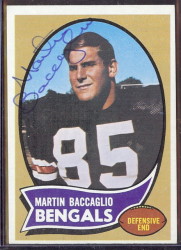 autographed 1970 topps martin baccaglio
