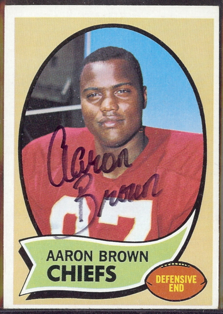 autographed 1970 topps aaron brown