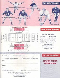 1962 patriots season ticket brochure