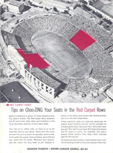 1962 dallas texans ticket brochure
