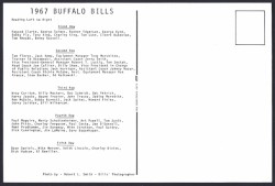 1967 buffalo bills postcard