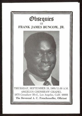 Frank Buncom funeral program